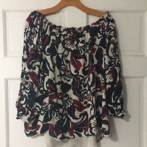 Beautiful SILK Paisley PARKER Off the Shoulder Top